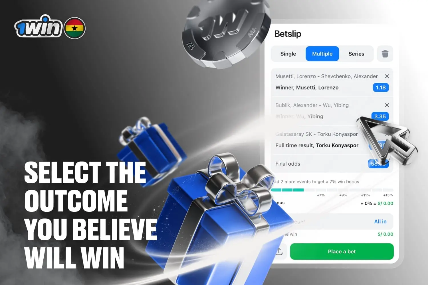 Step 4: Selecting betting odds for an event to add it to the bet slip.